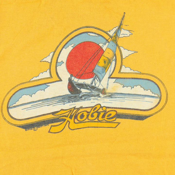 70'S Stedman Hobie Surf Skate T-Shirt, Made in USA, Men's Size M (approx.), Vintage cotton yellow type Vintage Second Hand