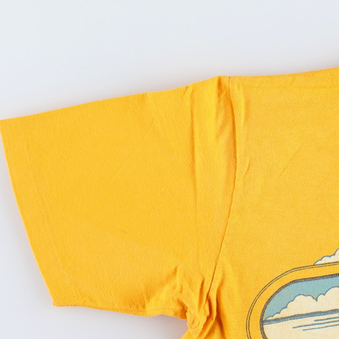 70'S Stedman Hobie Surf Skate T-Shirt, Made in USA, Men's Size M (approx.), Vintage cotton yellow type Vintage Second Hand