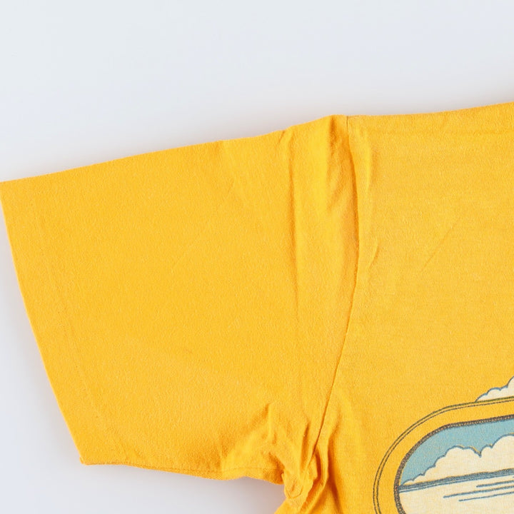 70'S Stedman Hobie Surf Skate T-Shirt, Made in USA, Men's Size M (approx.), Vintage cotton yellow type Vintage Second Hand