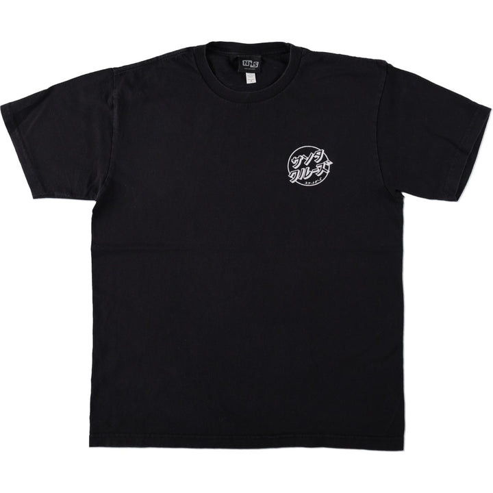 NHS SANTA CRUZ Santa Cruz Surf Skate T-shirt, Men's Size Medium cotton black type Vintage Second Hand