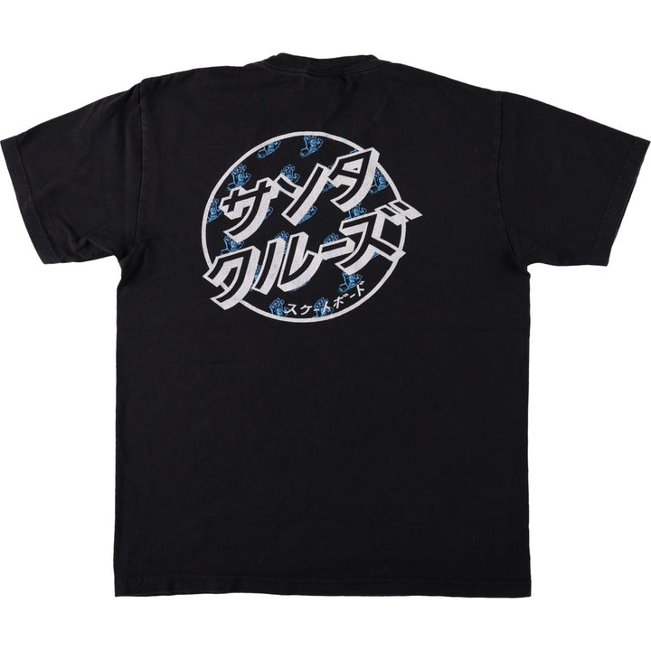 NHS SANTA CRUZ Santa Cruz Surf Skate T-shirt, Men's Size Medium cotton black type Vintage Second Hand