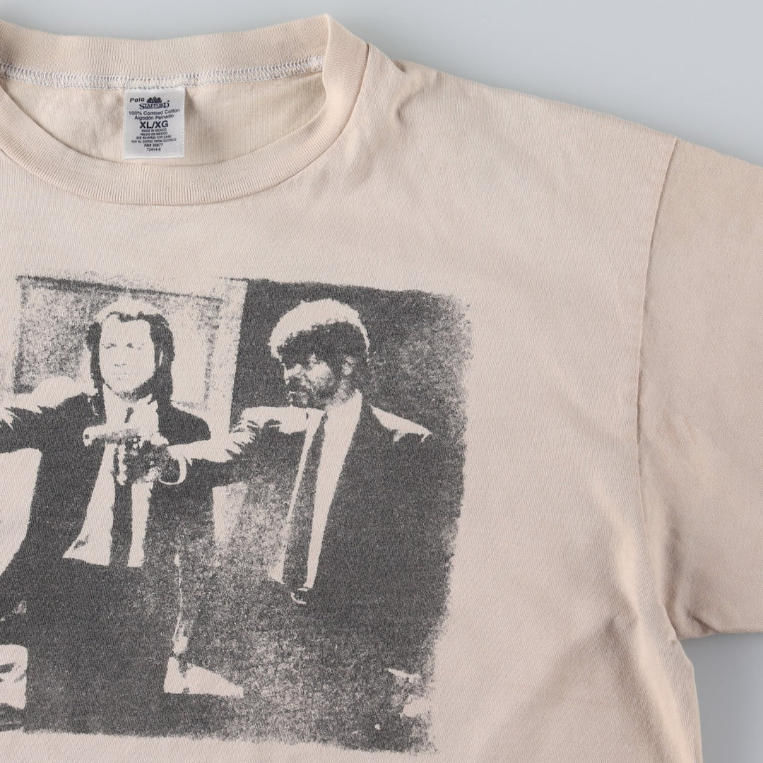 STAFFORD Pulp Fiction Movie T-Shirt (Men's XL equivalent) cotton Beige type Vintage Second Hand