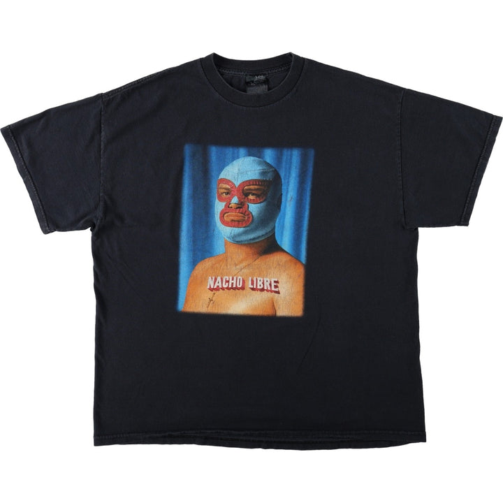 NACHO LIBRE Nacho Libre Masked God Movie T-Shirt Men's XL (approx.) unclear black type Vintage Second Hand