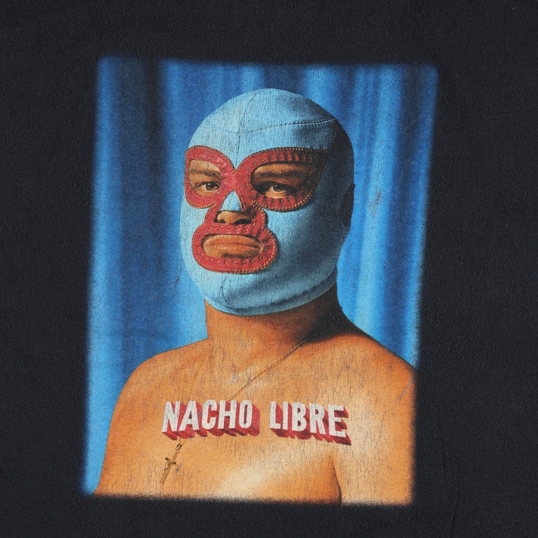 NACHO LIBRE Nacho Libre Masked God Movie T-Shirt Men's XL (approx.) unclear black type Vintage Second Hand