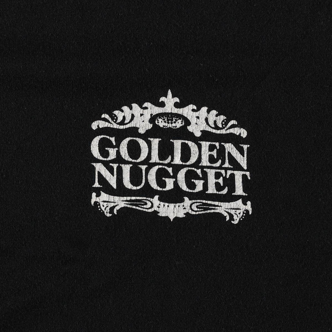 80s-90'S JERSEYS GOLDEN NUGGET Advertising T-Shirt, Made in USA, Men's Size L (approx.), Vintage cotton black type Vintage Second Hand