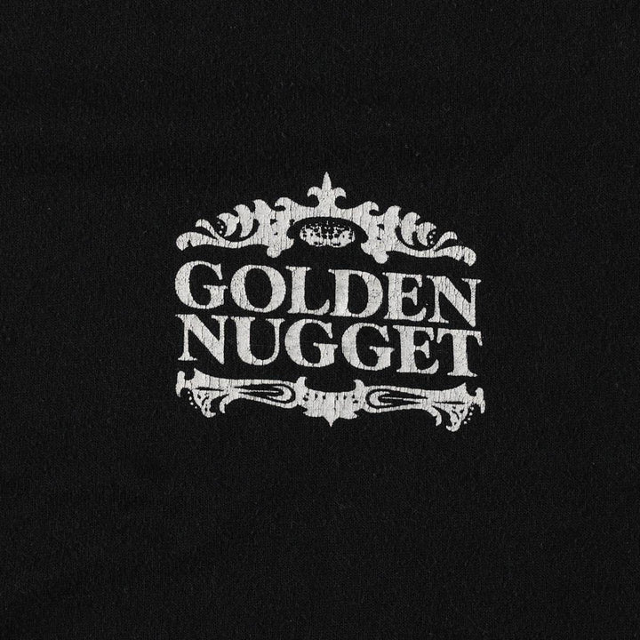 80s-90'S JERSEYS GOLDEN NUGGET Advertising T-Shirt, Made in USA, Men's Size L (approx.), Vintage cotton black type Vintage Second Hand