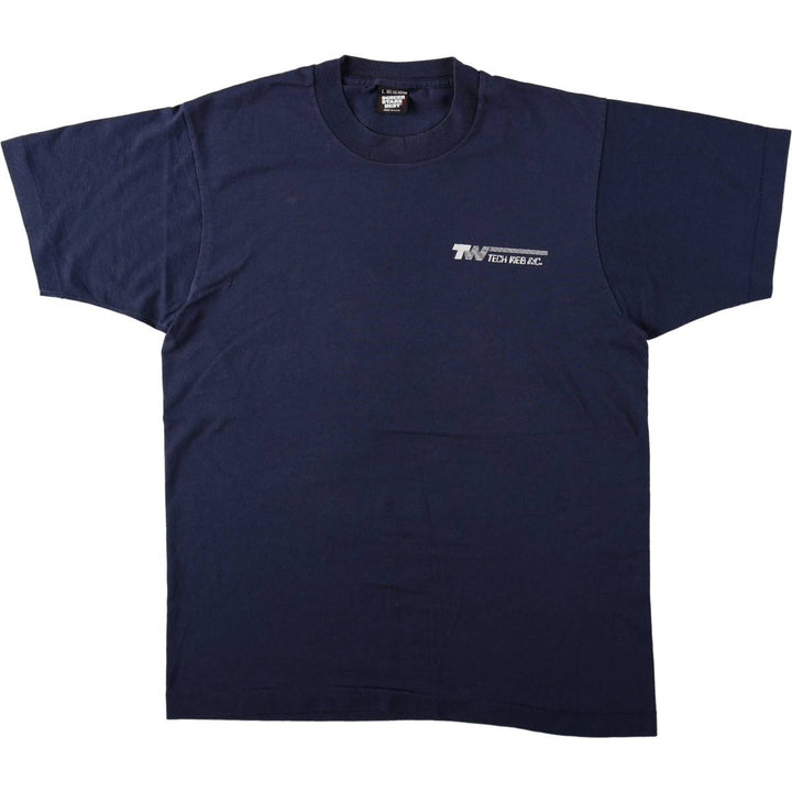 90'S Screen Stars TECH WEB INC. Advertising T-shirt, Made in USA, Men's Size L (approx.), Vintage cotton navy blue type Vintage Second Hand
