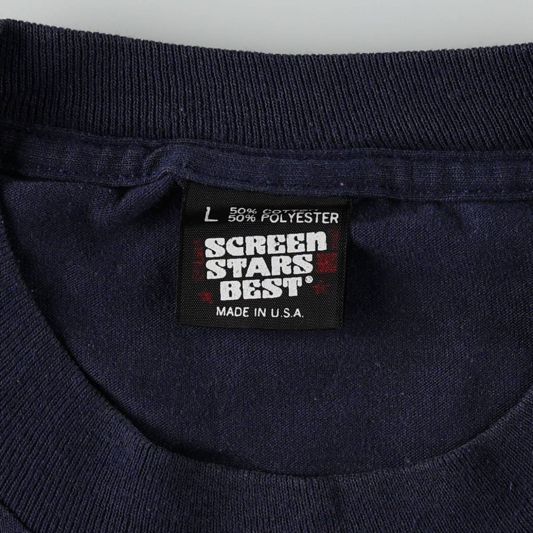 90'S Screen Stars TECH WEB INC. Advertising T-shirt, Made in USA, Men's Size L (approx.), Vintage cotton navy blue type Vintage Second Hand