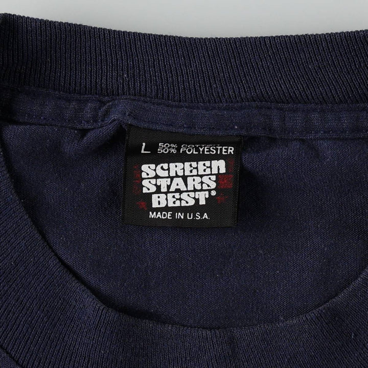 90'S Screen Stars TECH WEB INC. Advertising T-shirt, Made in USA, Men's Size L (approx.), Vintage cotton navy blue type Vintage Second Hand