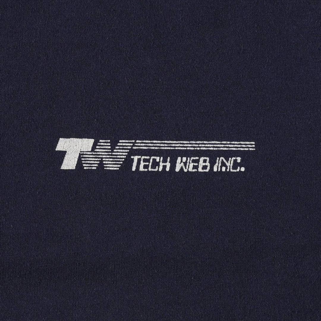 90'S Screen Stars TECH WEB INC. Advertising T-shirt, Made in USA, Men's Size L (approx.), Vintage cotton navy blue type Vintage Second Hand