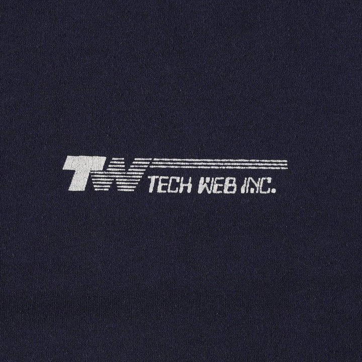 90'S Screen Stars TECH WEB INC. Advertising T-shirt, Made in USA, Men's Size L (approx.), Vintage cotton navy blue type Vintage Second Hand