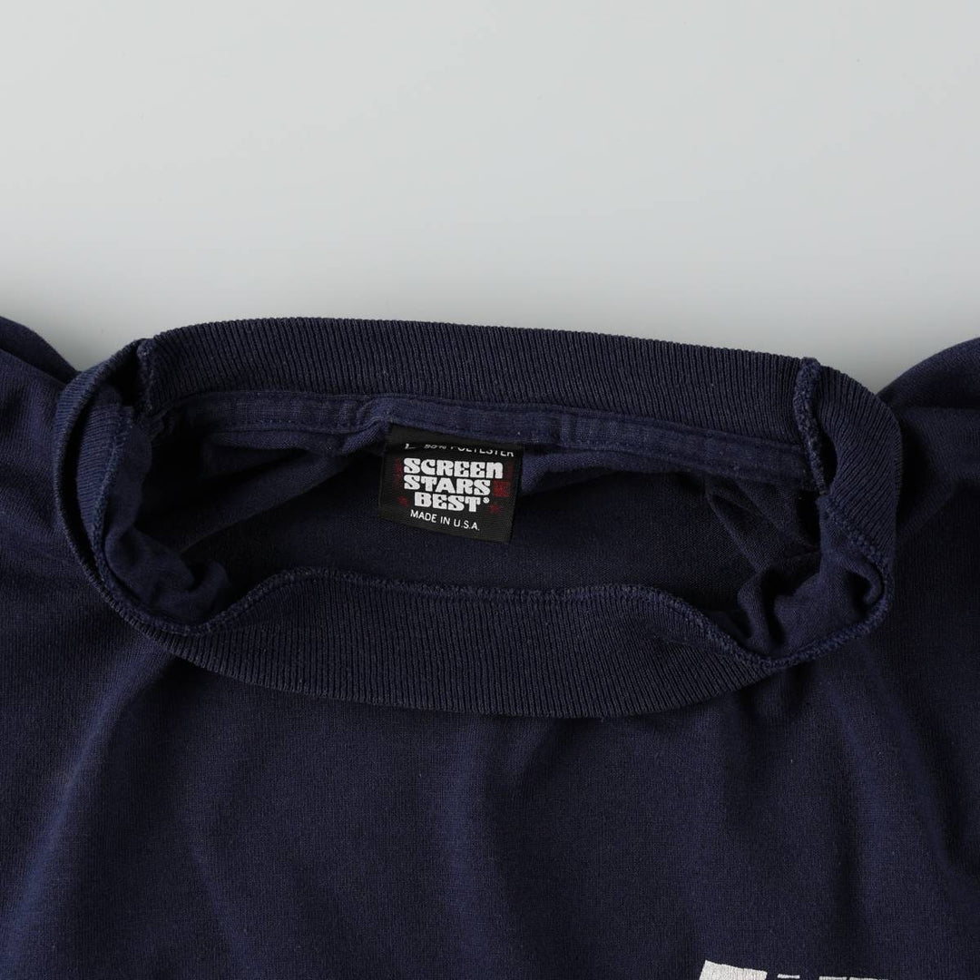 90'S Screen Stars TECH WEB INC. Advertising T-shirt, Made in USA, Men's Size L (approx.), Vintage cotton navy blue type Vintage Second Hand