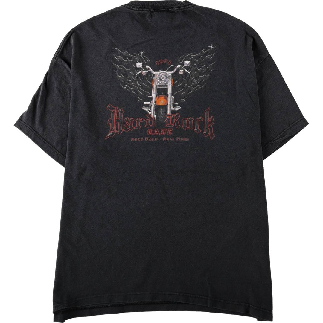 HARD ROCK CAFE Hard Rock Cafe Advertising T-shirt Men's XL size cotton black type Vintage Second Hand