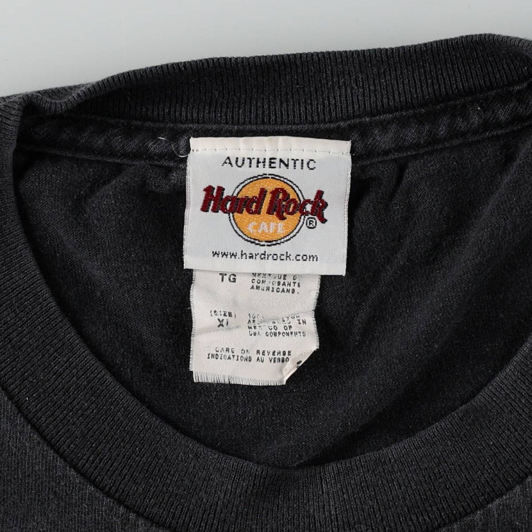 HARD ROCK CAFE Hard Rock Cafe Advertising T-shirt Men's XL size cotton black type Vintage Second Hand