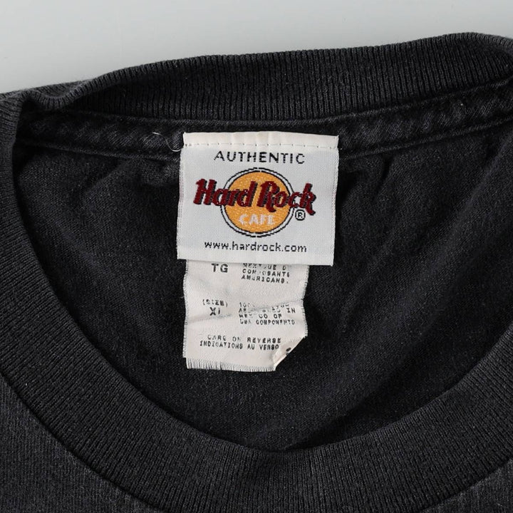 HARD ROCK CAFE Hard Rock Cafe Advertising T-shirt Men's XL size cotton black type Vintage Second Hand