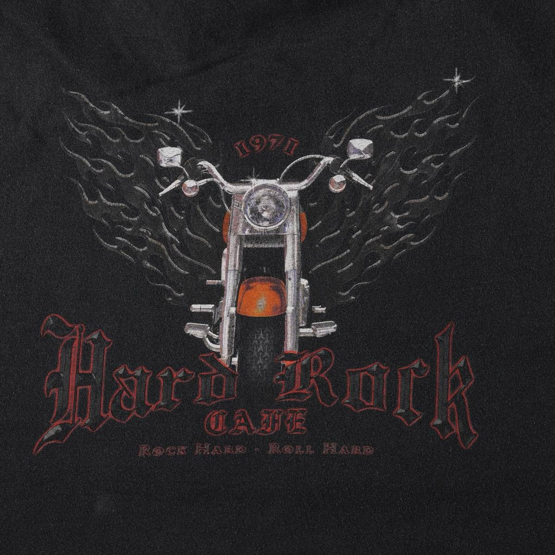 HARD ROCK CAFE Hard Rock Cafe Advertising T-shirt Men's XL size cotton black type Vintage Second Hand