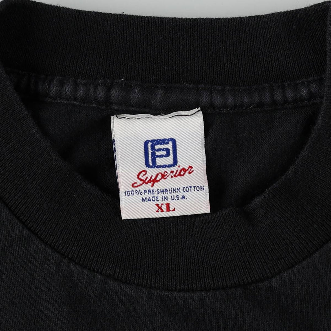 90'S Superior Foxfire Advertising T-Shirt, Made in USA, Men's XL equivalent, Vintage cotton black type Vintage Second Hand