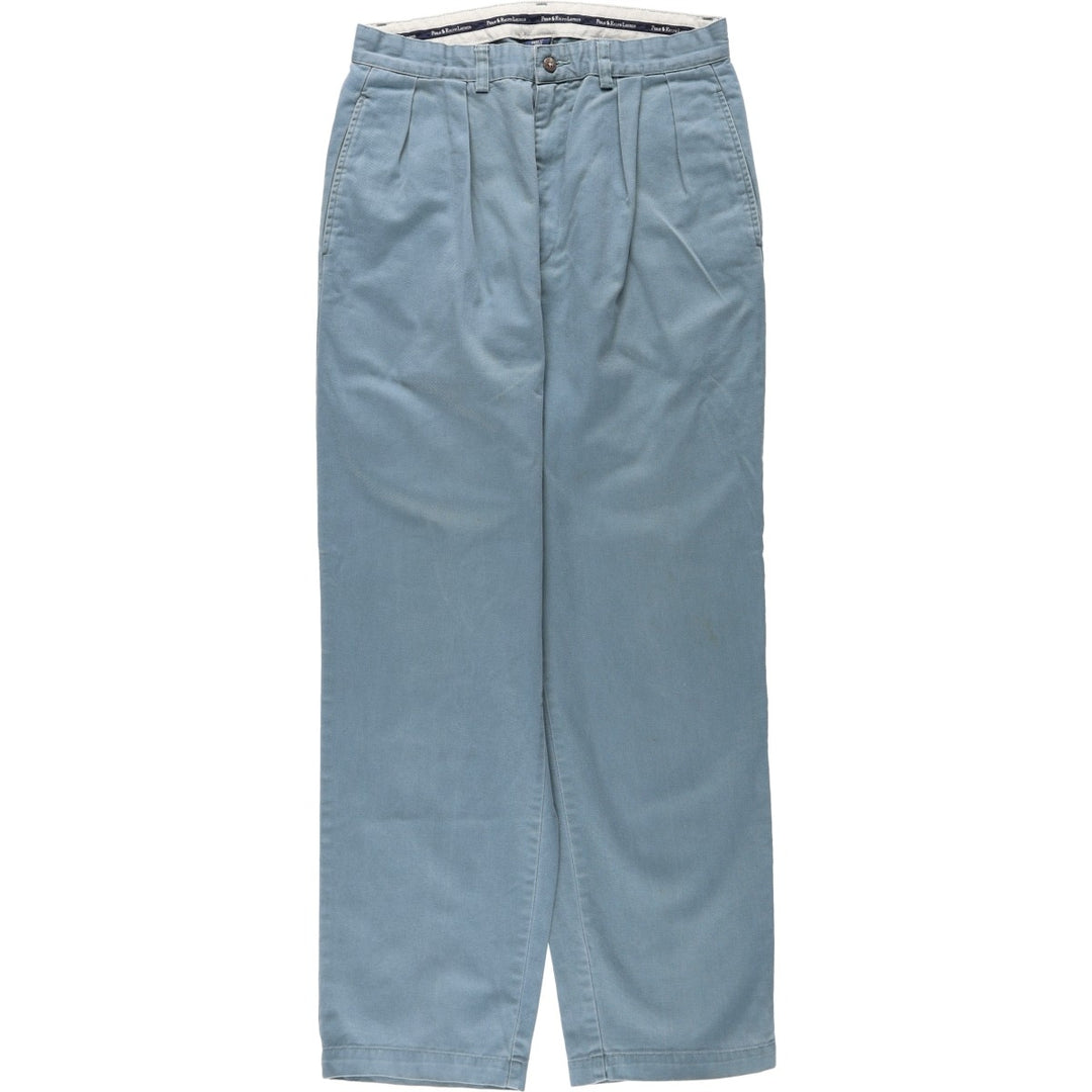 Ralph Lauren POLO RALPH LAUREN ANDREW PANT Two-pleat chino pants Men's size W30 cotton Khaki type sage green Vintage Second Hand
