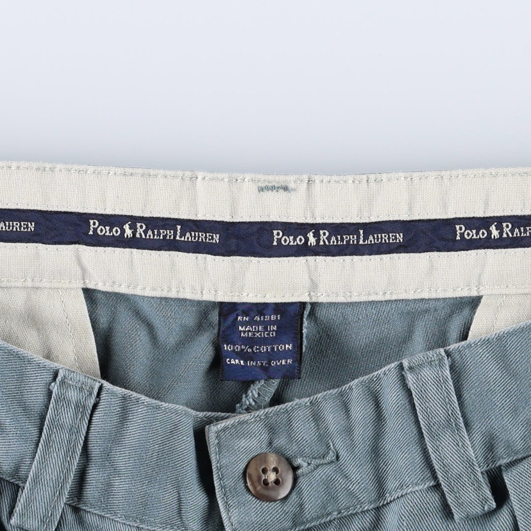 Ralph Lauren POLO RALPH LAUREN ANDREW PANT Two-pleat chino pants Men's size W30 cotton Khaki type sage green Vintage Second Hand
