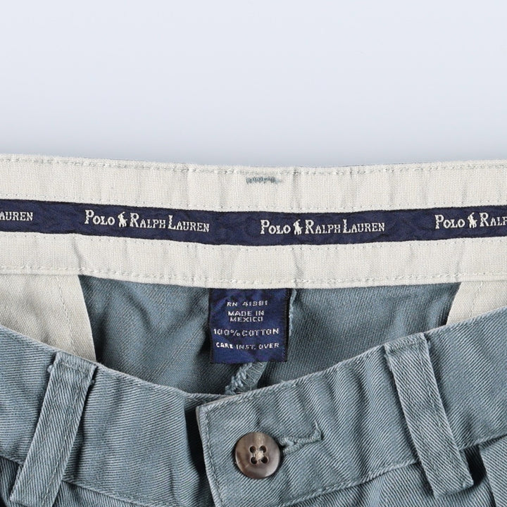Ralph Lauren POLO RALPH LAUREN ANDREW PANT Two-pleat chino pants Men's size W30 cotton Khaki type sage green Vintage Second Hand