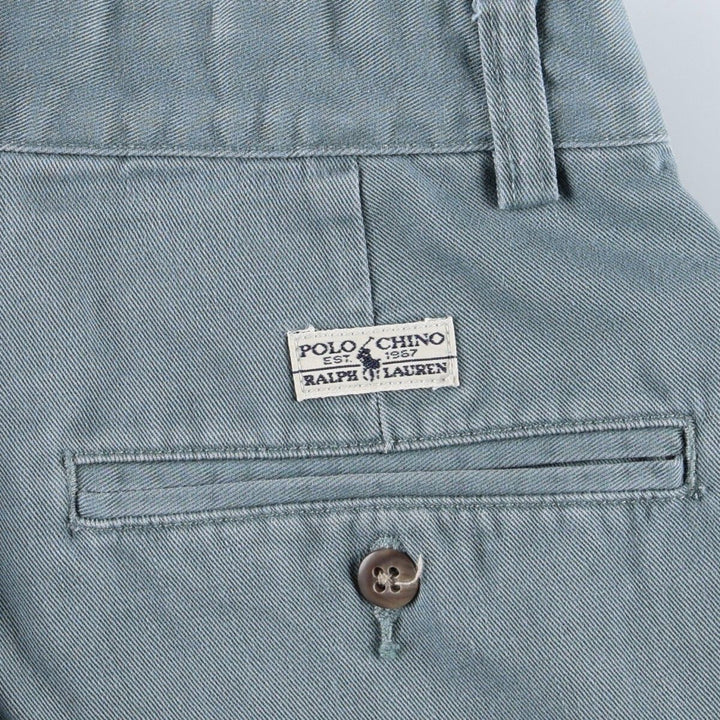 Ralph Lauren POLO RALPH LAUREN ANDREW PANT Two-pleat chino pants Men's size W30 cotton Khaki type sage green Vintage Second Hand