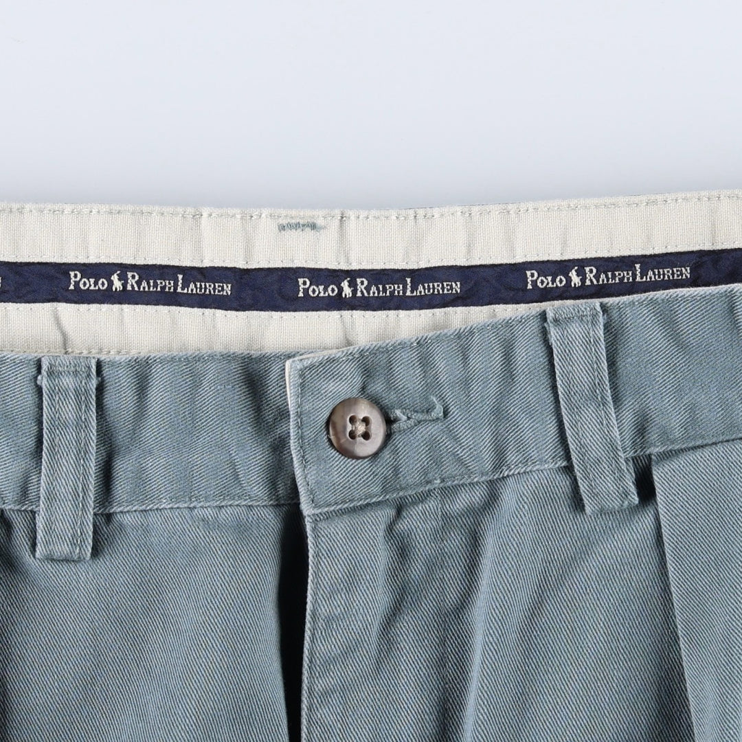 Ralph Lauren POLO RALPH LAUREN ANDREW PANT Two-pleat chino pants Men's size W30 cotton Khaki type sage green Vintage Second Hand