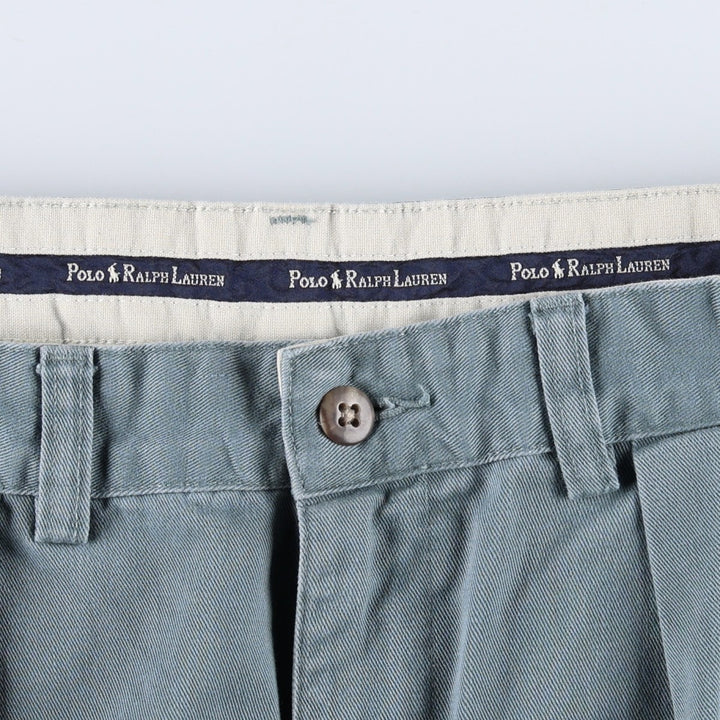 Ralph Lauren POLO RALPH LAUREN ANDREW PANT Two-pleat chino pants Men's size W30 cotton Khaki type sage green Vintage Second Hand