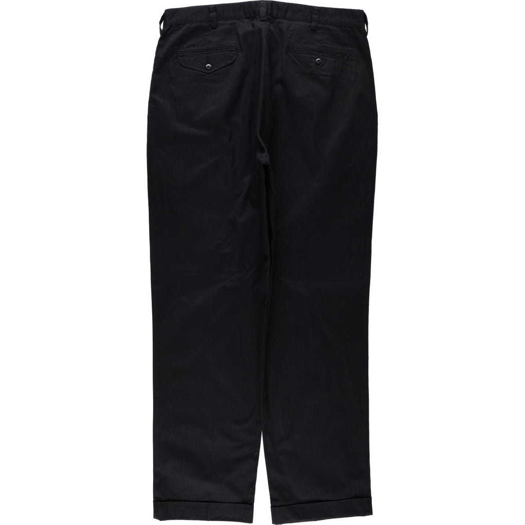 Ralph Lauren POLO by Ralph Lauren HAMMOND PANT, two-pleat chino pants, men's, w37 equivalent cotton black type Vintage Second Hand