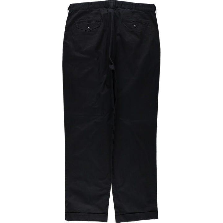 Ralph Lauren POLO by Ralph Lauren HAMMOND PANT, two-pleat chino pants, men's, w37 equivalent cotton black type Vintage Second Hand