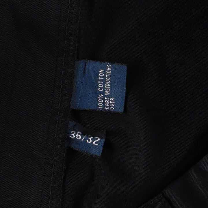 Ralph Lauren POLO by Ralph Lauren HAMMOND PANT, two-pleat chino pants, men's, w37 equivalent cotton black type Vintage Second Hand