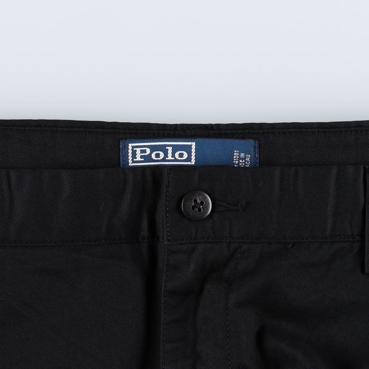 Ralph Lauren POLO by Ralph Lauren HAMMOND PANT, two-pleat chino pants, men's, w37 equivalent cotton black type Vintage Second Hand