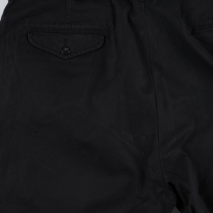 Ralph Lauren POLO by Ralph Lauren HAMMOND PANT, two-pleat chino pants, men's, w37 equivalent cotton black type Vintage Second Hand