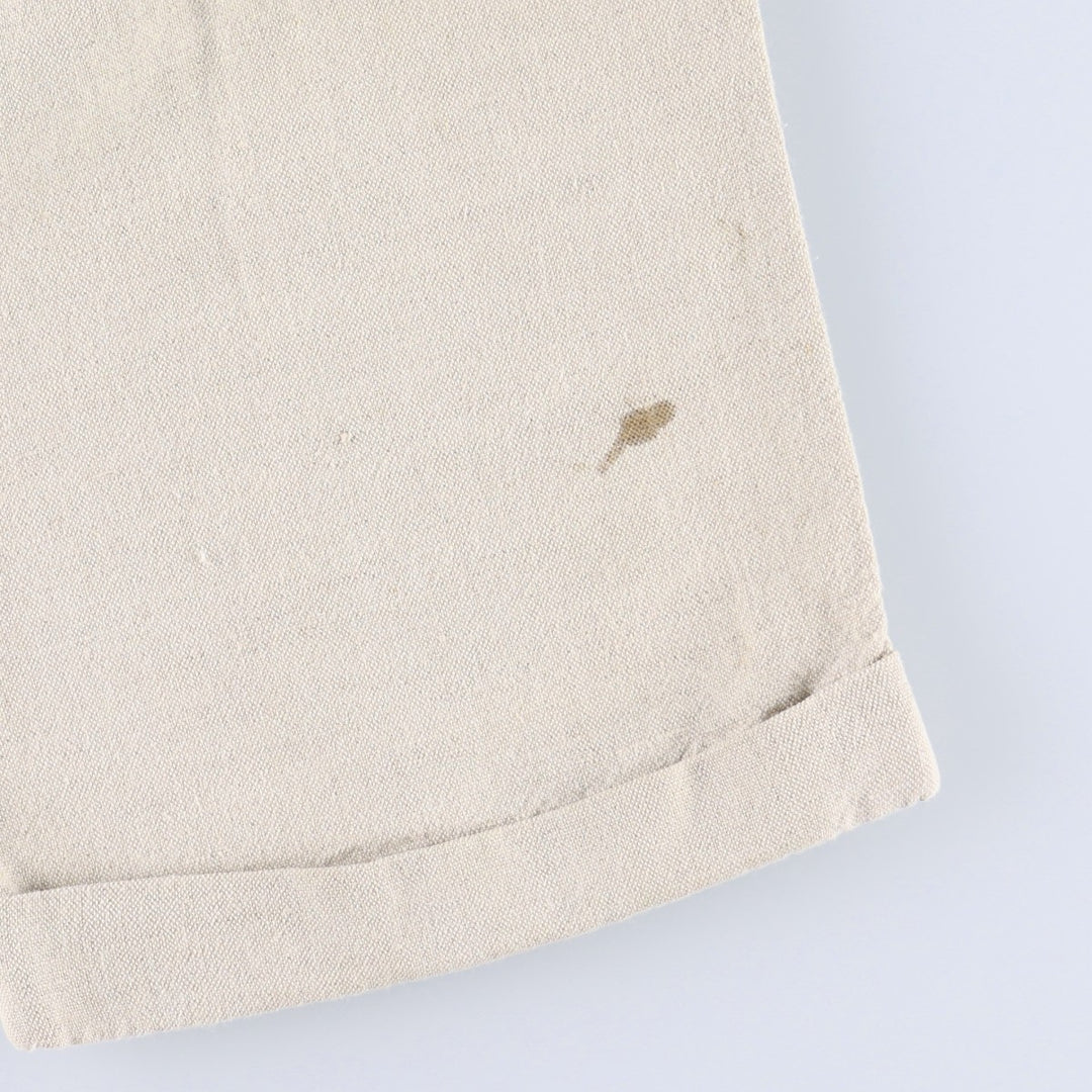 Eddie Bauer two-pleat cotton/linen trousers, men's size W32 (approx.), vintage. linen Beige type Vintage Second Hand