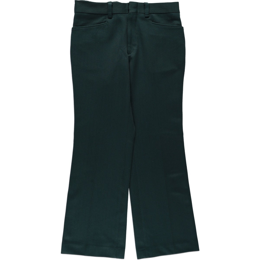 70s-80'S Levi's PANATELA slacks pants, men's size W33 equivalent, vintage. unclear dark green Vintage Second Hand