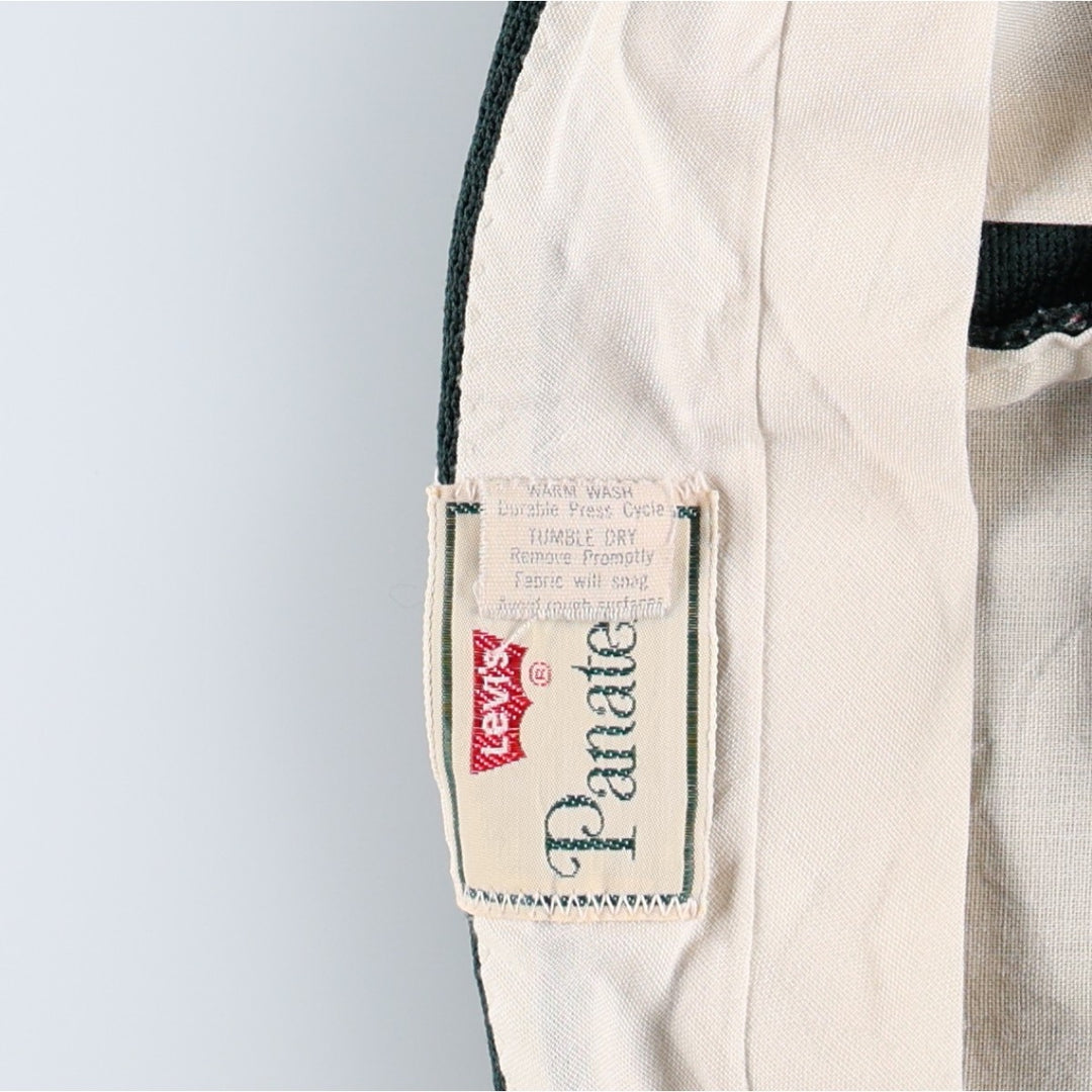 70s-80'S Levi's PANATELA slacks pants, men's size W33 equivalent, vintage. unclear dark green Vintage Second Hand