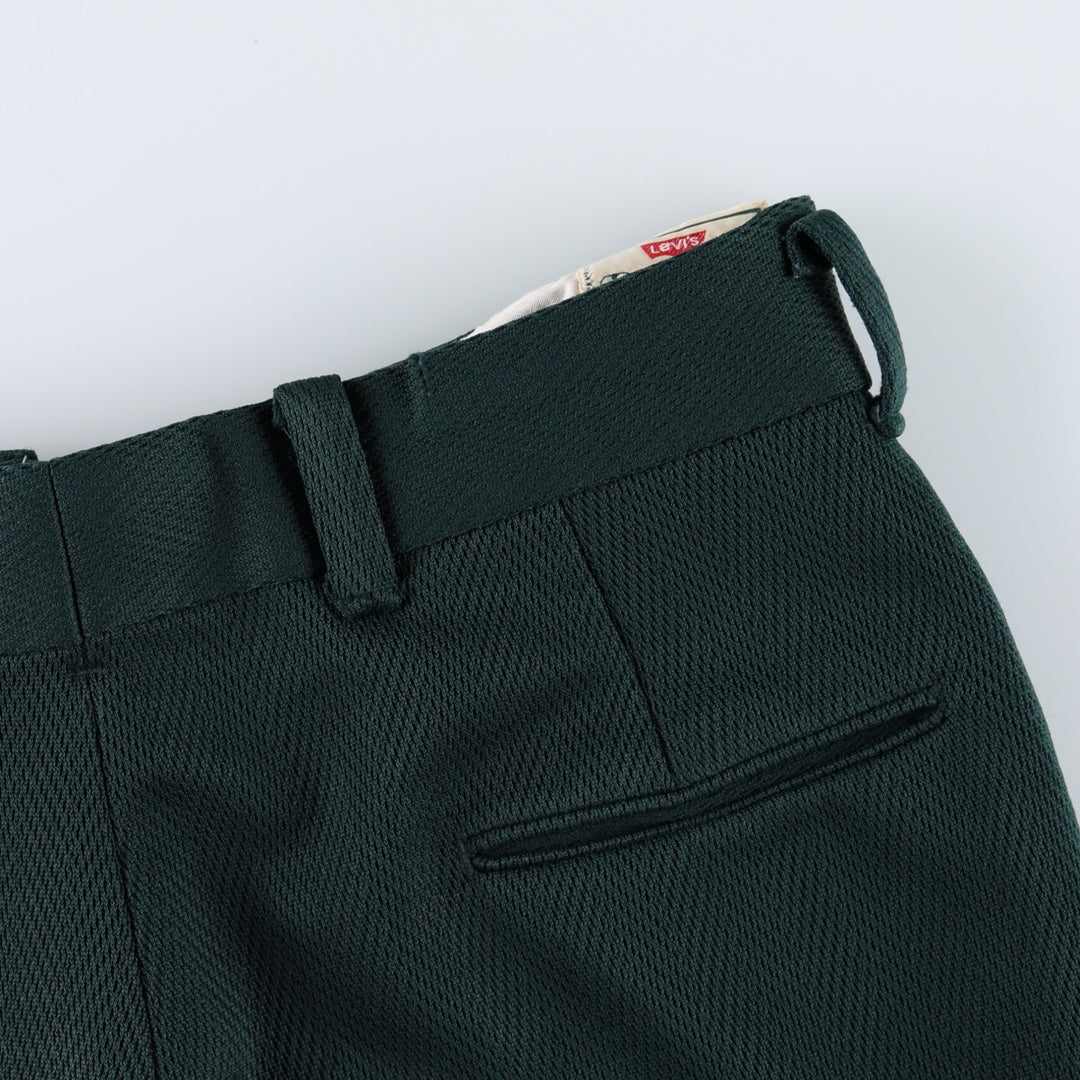 70s-80'S Levi's PANATELA slacks pants, men's size W33 equivalent, vintage. unclear dark green Vintage Second Hand