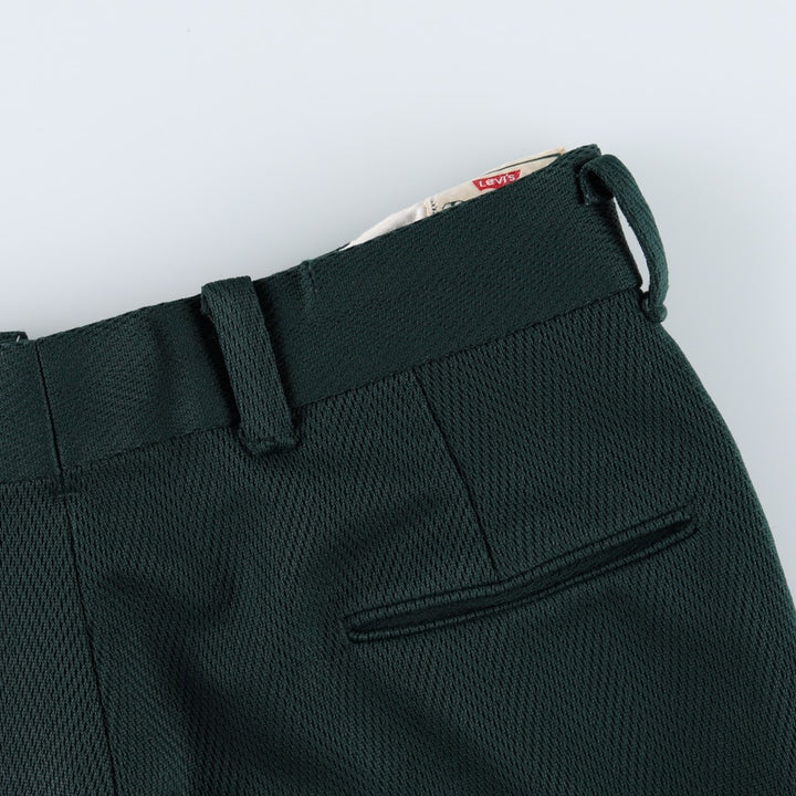 70s-80'S Levi's PANATELA slacks pants, men's size W33 equivalent, vintage. unclear dark green Vintage Second Hand