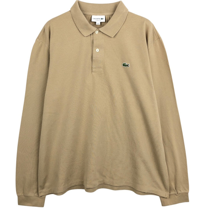 Lacoste Classic Fit Long Sleeve Polo Shirt, Men's Size XL cotton Beige type Vintage Second Hand