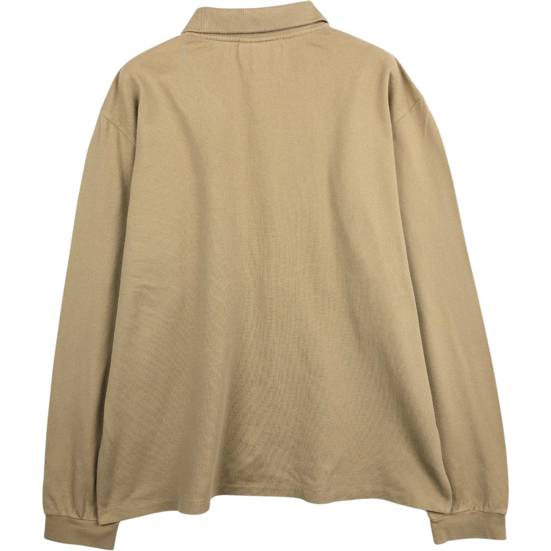 Lacoste Classic Fit Long Sleeve Polo Shirt, Men's Size XL cotton Beige type Vintage Second Hand
