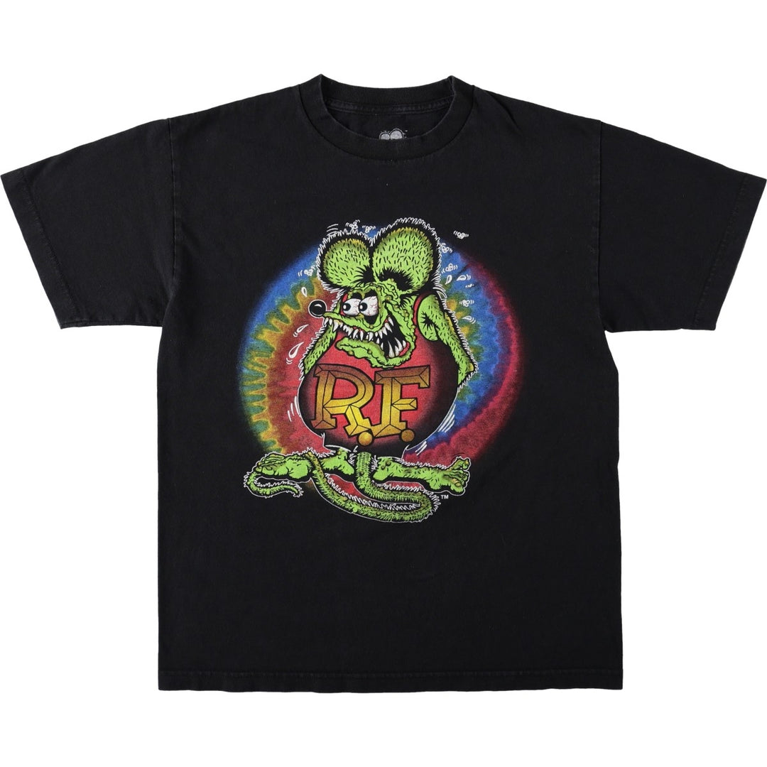 RAT FINK character print T-shirt, made in USA, men's size M equivalent. unclear black type Vintage Second Hand