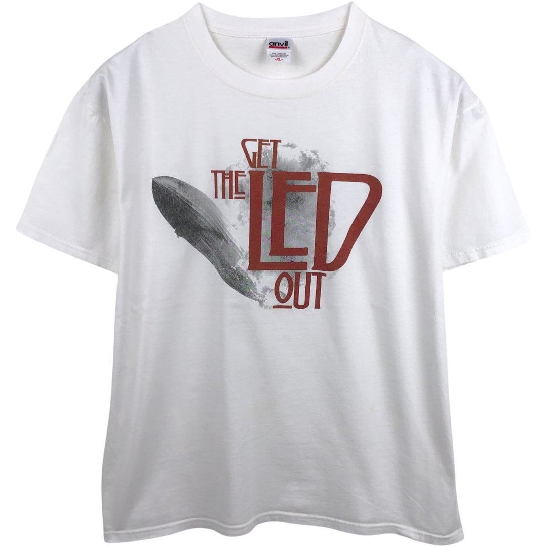 Anvil LED ZEPPELIN Band T-shirt, Men's XL equivalent. cotton white type Vintage Second Hand