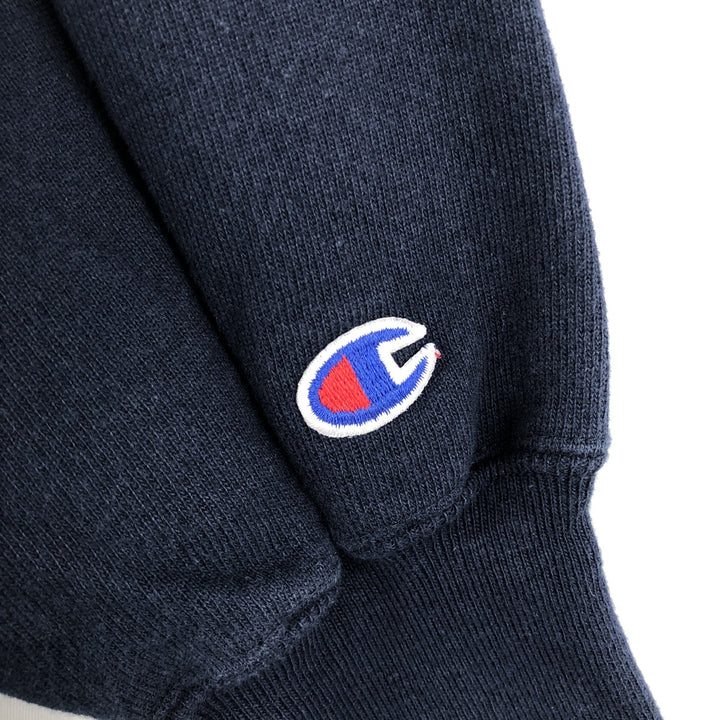 Champion Reverse Weave Embroidered Tag College Sweatshirt, Made in USA, Men's XL Equivalent, University of Michigan cotton navy blue type Vintage Second Hand