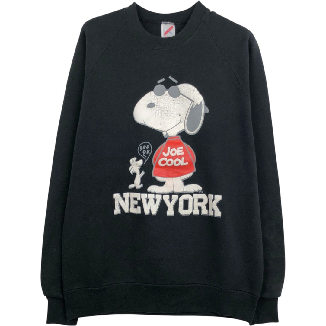 Vintage 90'S Jerseys Snoopy character sweatshirt, Made in USA, Men's XL cotton black type Vintage Second Hand