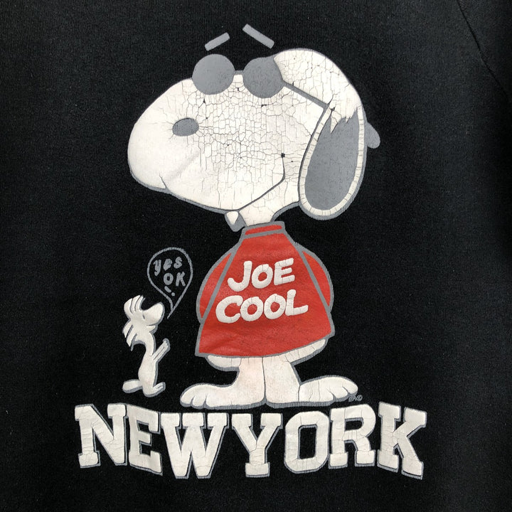 Vintage 90'S Jerseys Snoopy character sweatshirt, Made in USA, Men's XL cotton black type Vintage Second Hand