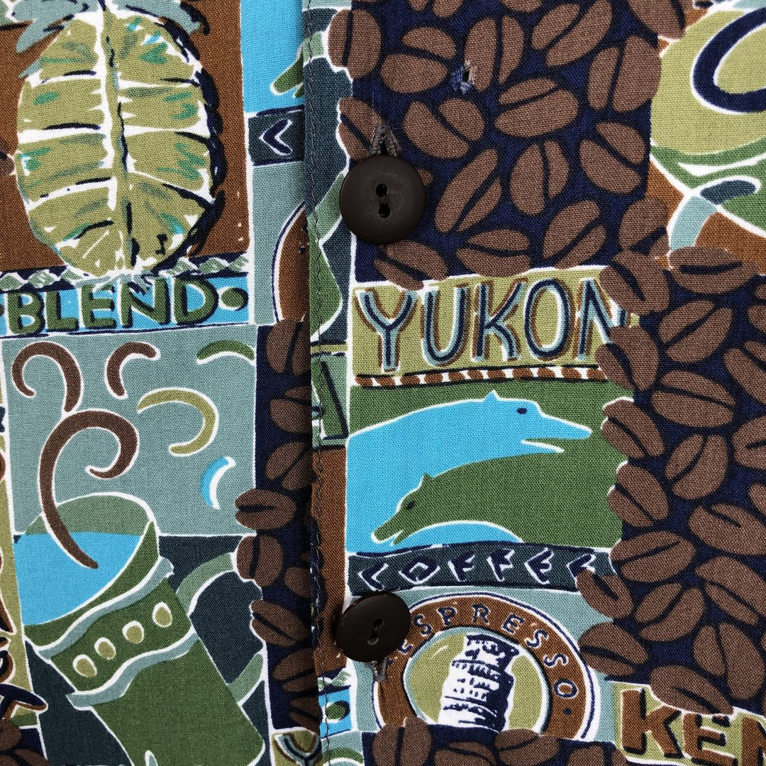 Kahala KAHALA All-over print rayon Hawaiian Aloha shirt, boxy style, made in Hawaii, men's size XL equivalent. Rayon brown type Vintage Second Hand