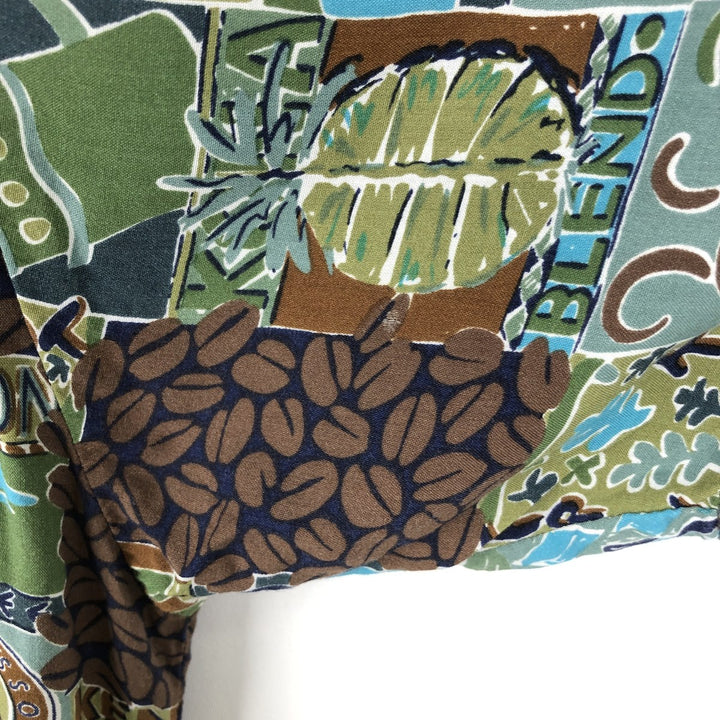 Kahala KAHALA All-over print rayon Hawaiian Aloha shirt, boxy style, made in Hawaii, men's size XL equivalent. Rayon brown type Vintage Second Hand