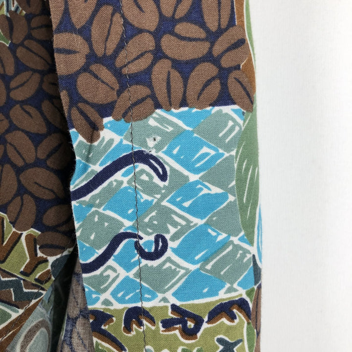 Kahala KAHALA All-over print rayon Hawaiian Aloha shirt, boxy style, made in Hawaii, men's size XL equivalent. Rayon brown type Vintage Second Hand