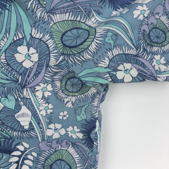 Patagonia Back Step Shirt 53139SP22, all-over print Hawaiian Aloha shirt, boxy shirt, men's size L (approx.) Hemp Emerald green Vintage Second Hand