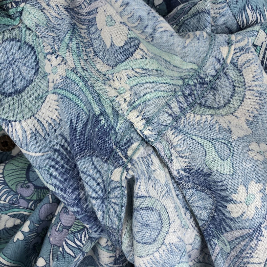 Patagonia Back Step Shirt 53139SP22, all-over print Hawaiian Aloha shirt, boxy shirt, men's size L (approx.) Hemp Emerald green Vintage Second Hand