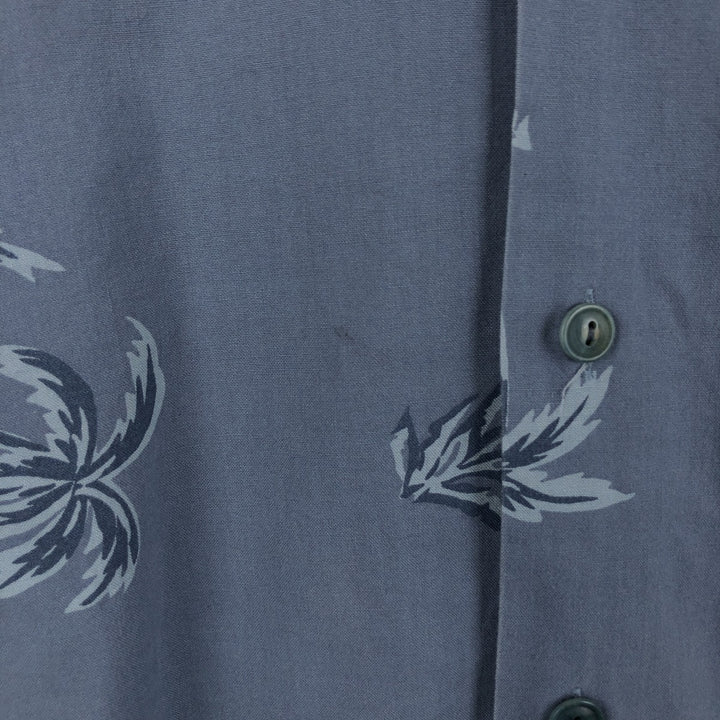 Vintage 1990'S LLBean open-collar Hawaiian Aloha shirt with all-over palm tree print, men's size M. cotton blue type Vintage Second Hand